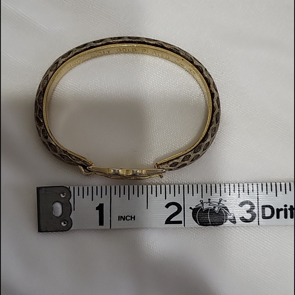 Vtg 1970 Gucci 24Kt. Gold Plated Snake Bangle - Picture 6 of 8